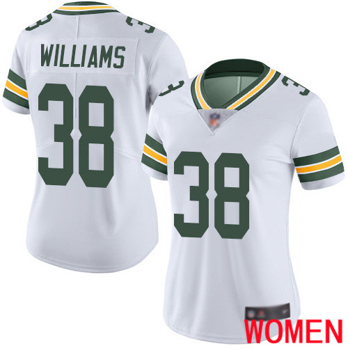 Green Bay Packers Limited White Women #38 Williams Tramon Road Jersey Nike NFL Vapor Untouchable